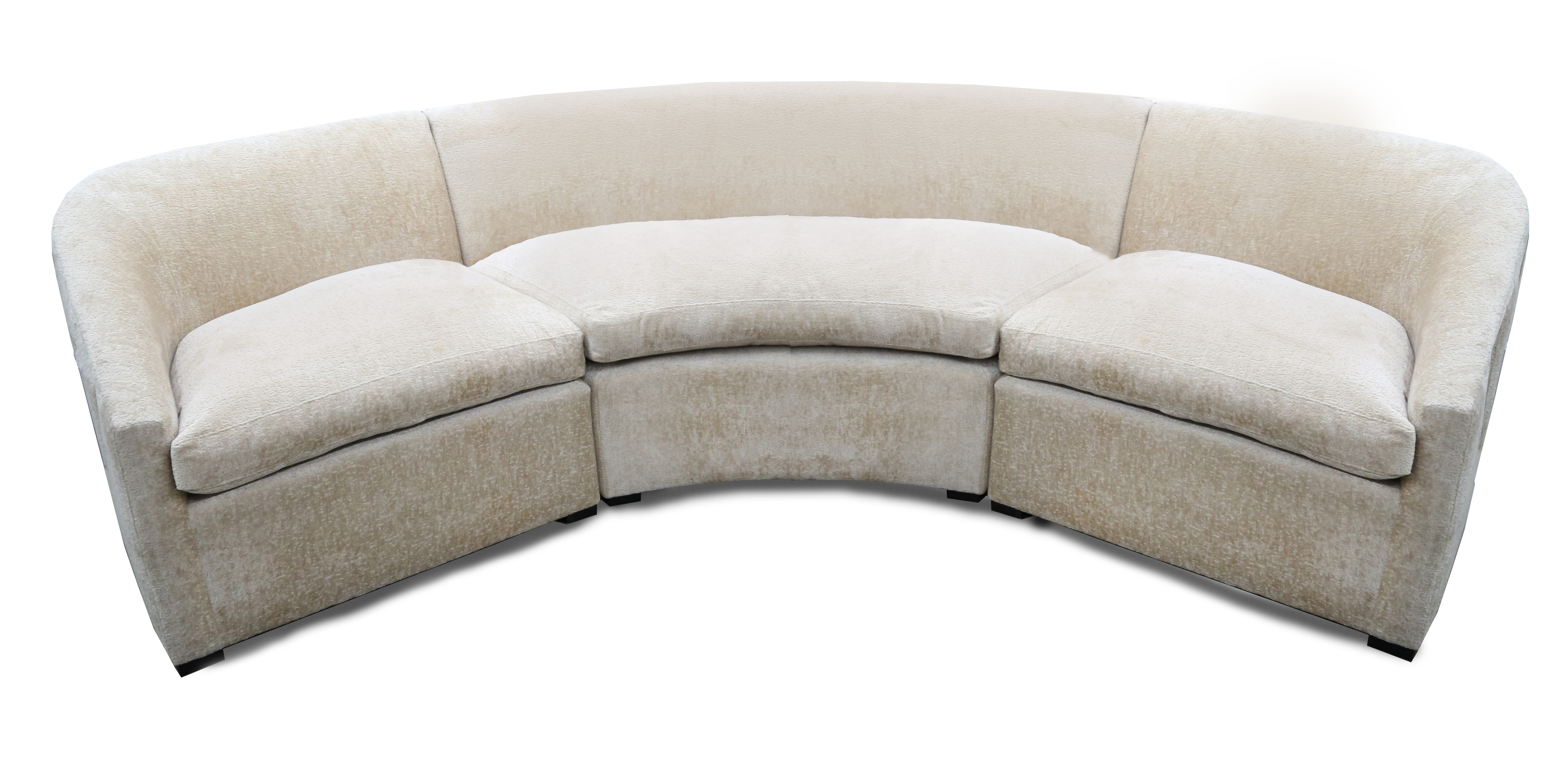 3 piece clearance curved sectional sofa